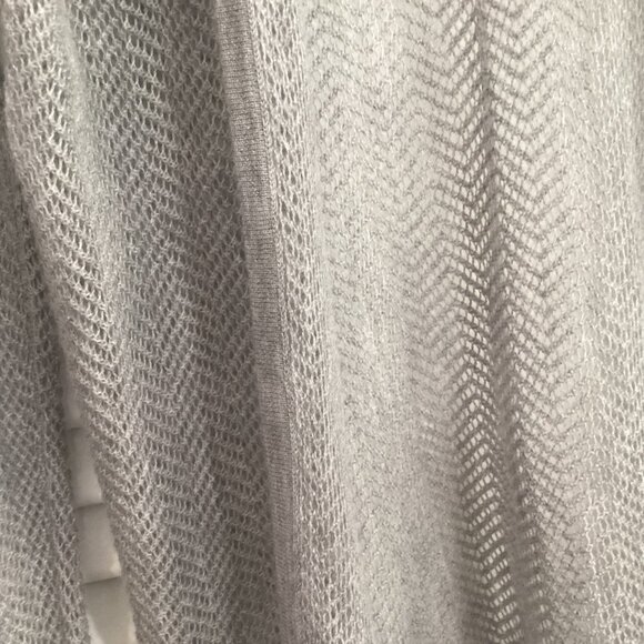 Garnet Hill Womens Open Front Gray Chevron Knit 100% Cashmere Cardigan Sweater M - Picture 9 of 9